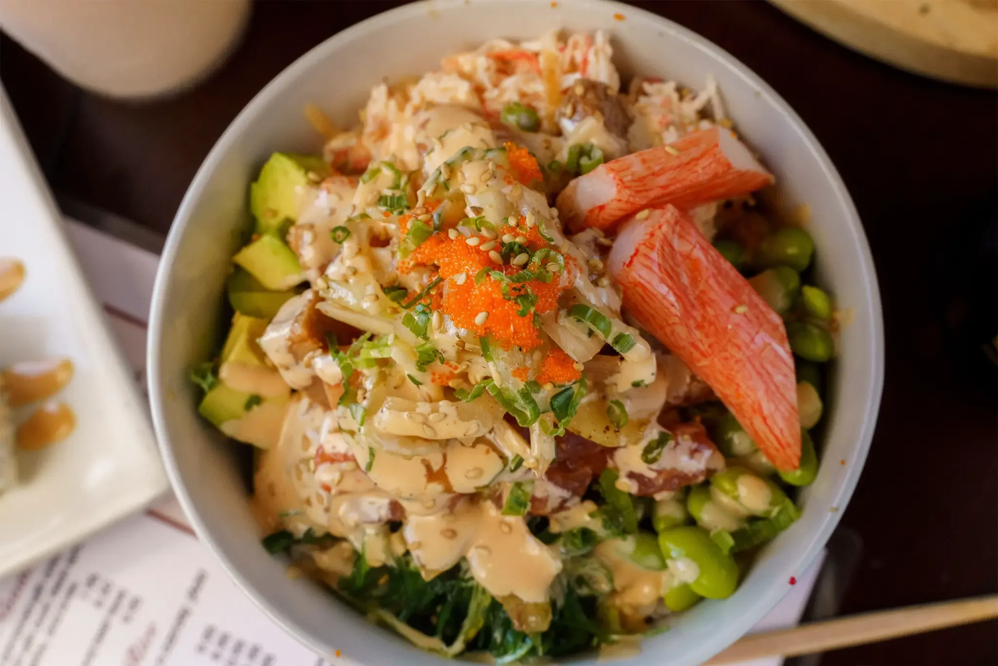Tuna Poke Bowl - Fresh tuna poke over seasoned rice